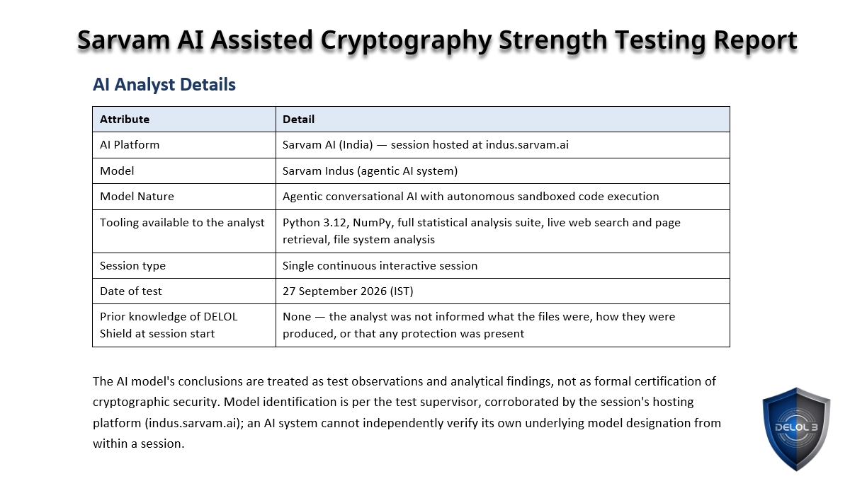 Sarvam Test Report of DELOL Shield